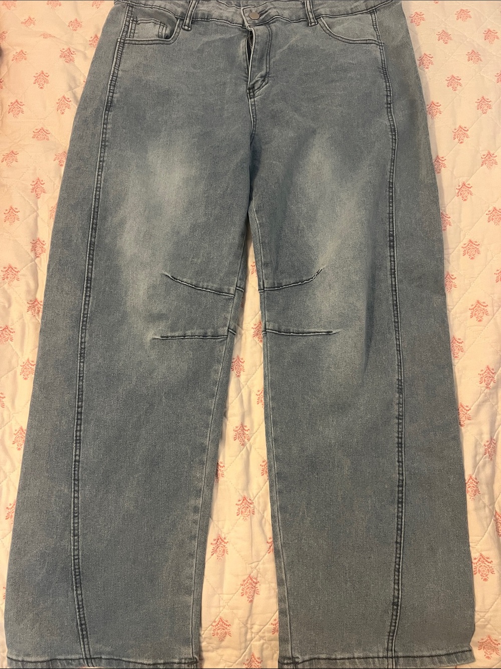 Light Blue womensRelaxed Straight Jeans